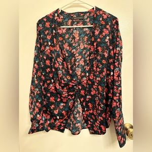 Something Navy floral blazer